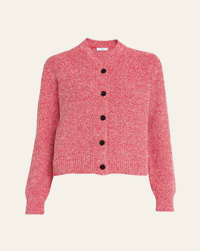V-Neck Textured Knit Boxy Cardigan